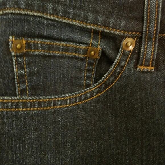 Lauren Ralph Lauren Straight Leg High Rise Denim Jeans Leather Logo Patch Sz 12 - Picture 3 of 11